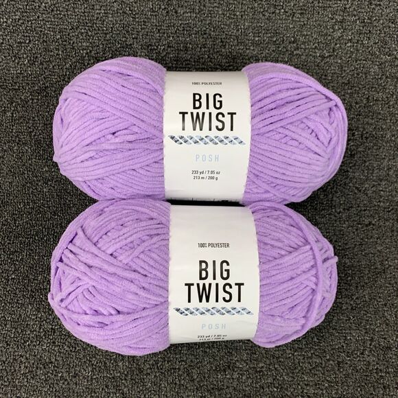 Big Twist Other - Lot Of 2 Big Twist Posh Ube Milk Tea Yarn 233Yd 7.05oz Ea Brand New Discontinued